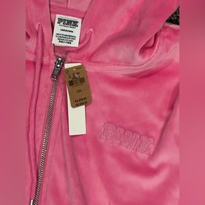 VS PINK velour jumpsuit lg jacket med pant
